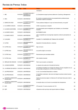 Revista de Prensa - Universidade da Coru&ntilde;a