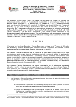 Proceso de Selecci&oacute;n de Docentes y T&eacute;cnicos Docentes - Cobat