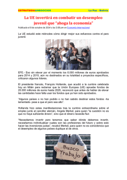 La UE invertir&aacute; en combatir un desempleo juvenil que &ldquo;ahoga la