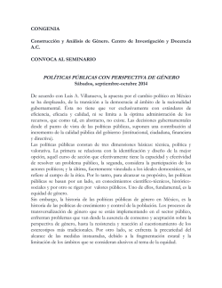 POL&Iacute;TICAS P&Uacute;BLICAS CON PERSPECTIVA DE G&Eacute;NERO