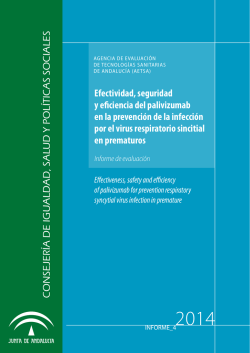 Efectividad, seguridad y eficiencia del palivizumab en la prevencion