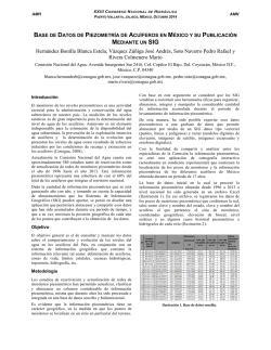 base de datos de piezometr&iacute;a de acu&iacute;feros en m&eacute;xico y su