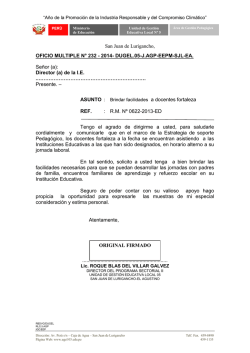 San Juan de Lurigancho, OFICIO MULTIPLE N&deg; 232 - Ugel 05