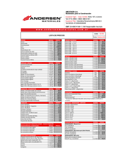 LISTA DE PRECIOS - Materiales para la Construcci&oacute;n - Andersen