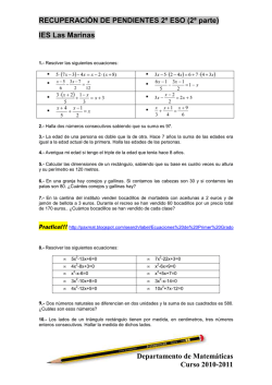 RECUPERACI&Oacute;N DE PENDIENTES 2&ordm; ESO (2&ordf; parte) IES Las
