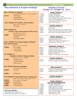 October 12, 2014 - St. Francis of Assisi Catholic Church