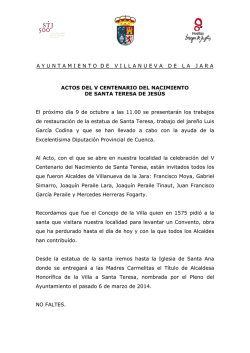 Inaguraci&oacute;n de las obras de restauraci&oacute;n de la Santa