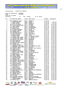 Clasificaci&oacute;n : X MTB-XC LA CUEVITA Lugar de celebraci&oacute;n