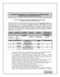Convocatoria de la Licitaci&oacute;n P&uacute;blica Internacional n&uacute;mero LA