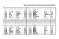 n&oacute;mina de profesionales seleccionados en el concurso de becas
