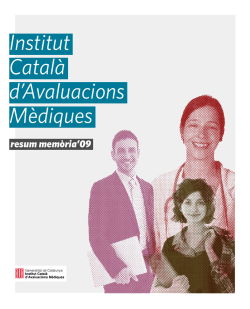 Institut Catal&agrave; dAvaluacions M&egrave;diques - Departament de Salut