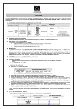 CONVOCATORIA La Academia de la Magistratura, convoca a los