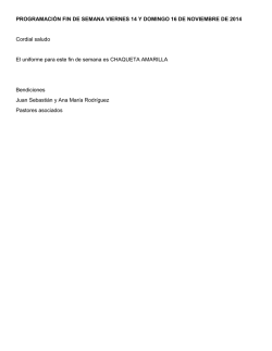 PROGRAMACI&Oacute;N VIERNES 31 DE OCTUBRE Y - Avivamiento