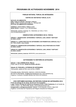 Pragramaci&oacute;n Noviembre - Ayuntamiento de Antequera