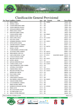 Clasificaci&oacute;n General Provisional - Federaci&oacute;n Espa&ntilde;ola de Atletismo