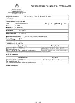 pliego de bases y condiciones - Administraci&oacute;n Nacional de