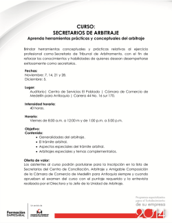 curso: secretarios de arbitraje - C&aacute;mara de Comercio de Medell&iacute;n