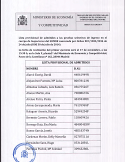 Listas de admitidos - Ministerio de Econom&iacute;a y Competitividad