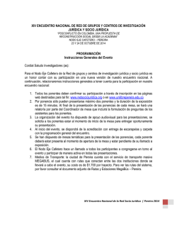 Programaci&oacute;n mesas de ponentes - Red Sociojuridica