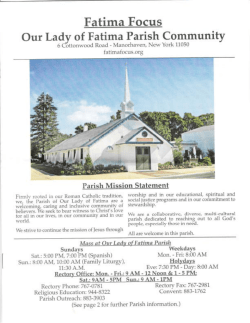 The PARISH OFFICE - Our Lady of Fatima Parish