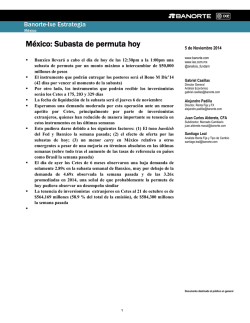 M&eacute;xico: Subasta de permuta hoy - Casa de Bolsa Banorte Ixe