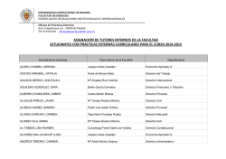 Asignaci&oacute;n de tutores internos para pr&aacute;cticas externas - Facultad de