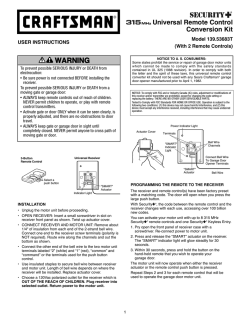 WARNING WARNING - LiftMaster