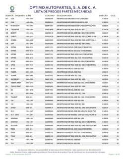 OPTIMO AUTOPARTES, S. A. DE C. V.