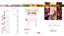 Carta Restaurante - Hotel Don Luis