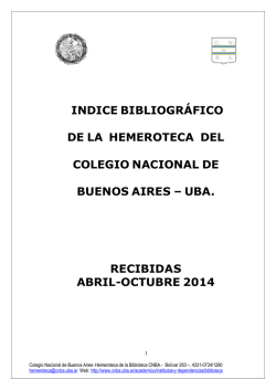 indice bibliogr&aacute;fico de la hemeroteca del colegio nacional de