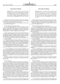 Universitat de Val&egrave;ncia Universitat de Val&egrave;ncia - Diari Oficial de la