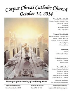 Twenty-Eighth Sunday of Ordinary Time - Corpus Christi Catholic