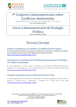 I&ordm; Congreso Latinoamericano sobre Conflictos Ambientales Curso