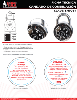 FICHA T&Eacute;CNICA CANDADO DE COMBINACI&oacute;N CLAVE - Dogo Tuls