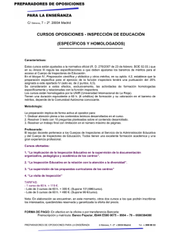 cursos oposiciones - inspecci&oacute;n de educaci&oacute;n (espec&iacute;ficos y