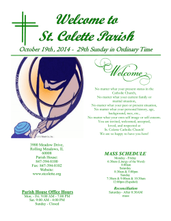 MASS SCHEDULE - St. Colette Church