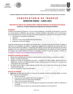convocatoria para la maestr&iacute;a en ciencias - CIIDIR Unidad Oaxaca