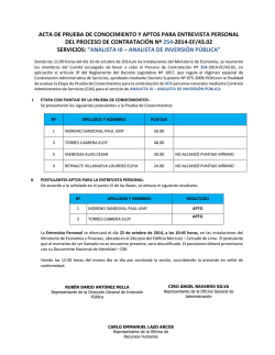 acta de prueba de conocimiento y aptos para entrevista personal