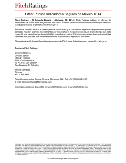 Fitch: Publica Indicadores Seguros de M&eacute;xico 1S14