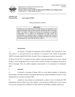 Reuni&oacute;n de Implementaci&oacute;n CNS/MET - ICAO