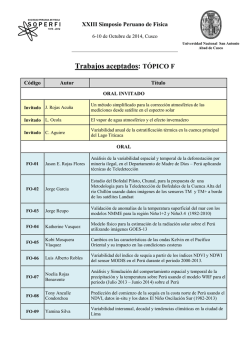 Trabajos aceptados: T&Oacute;PICO F - SOPERFI