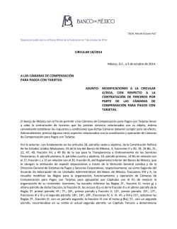 circular 18/2014 a las c&aacute;maras de compensaci&oacute;n - Banco de M&eacute;xico