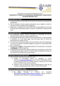 Condiciones y proceso de inscripci&oacute;n
