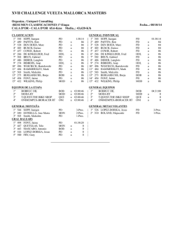 clasificaci&oacute;n / results master 50 y master 60 - vuelta mallorca