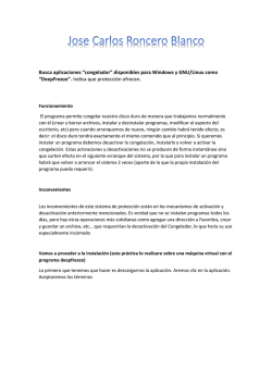 &ldquo;congelador&rdquo; disponibles para Windows y GNU/Linux como