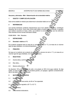 Miel - Determinaci&oacute;n de la densidad relativa 1 - Ibnorca