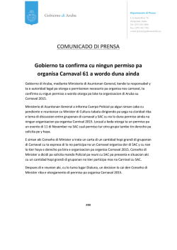 COMUNICADO DI PRENSA Gobierno ta confirma cu - Noticia Cla