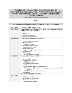 modelo de pliego de los procedimientos de contrataci&oacute;n de obras