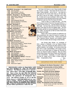 November 2, 2014 - St. Julie Billiart Parish