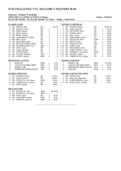 clasificaci&oacute;n / results master 50 y master 60 - vuelta mallorca